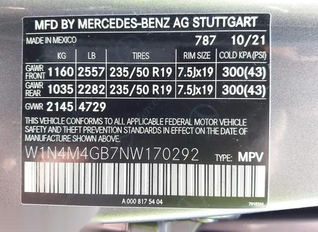 W1N4M4GB7NW170292 2022 2022 Mercedes-Benz GLB-Class- GLB250 9