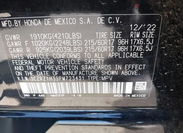 3CZRZ1H39PM723431 2023 2023 Honda HR-V- 2Wd Lx 9