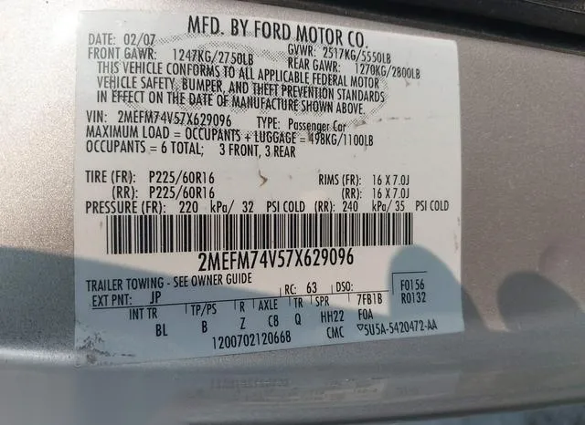 2MEFM74V57X629096 2007 2007 Mercury Grand Marquis- GS 9