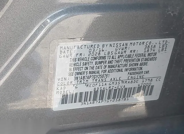 3N1AB7AP7GY258781 2016 2016 Nissan Sentra- SR 9