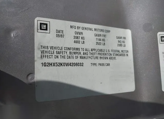 1G2HX52K0W4206032 1998 1998 Pontiac Bonneville- SE 9