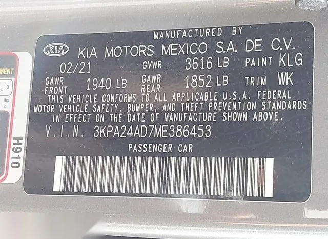 3KPA24AD7ME386453 2021 2021 KIA Rio- S 9