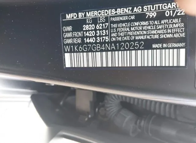 W1K6G7GB4NA120252 2022 2022 Mercedes-Benz S 580- 4Matic 9