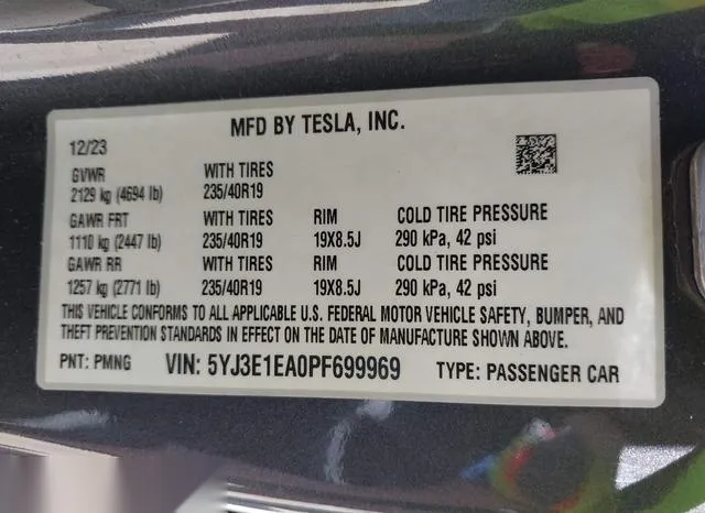 5YJ3E1EA0PF699969 2023 2023 Tesla Model 3- Rear-Wheel Drive 9