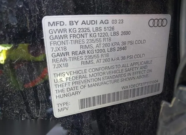 WA1DECF37P1111004 2023 2023 Audi Q3- Premium 45 Tfsi S Line  9