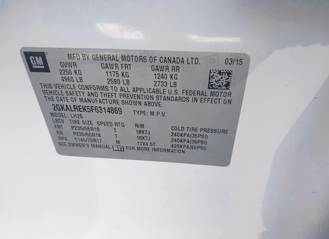 2GKALREK5F6314869 2015 2015 GMC Terrain- Sle-2 9