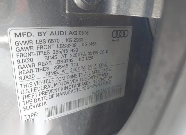 WA1LAAF70HD018162 2017 2017 Audi Q7- 3-0T Premium 9