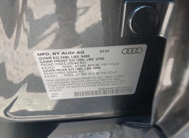 WA16AAFYXR2075214 2024 2024 Audi Q5- Prestige 45 Tfsi S Line 9