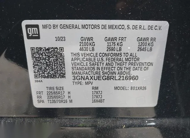 3GNAXUEG8RL216960 2024 2024 Chevrolet Equinox- Awd Lt 9