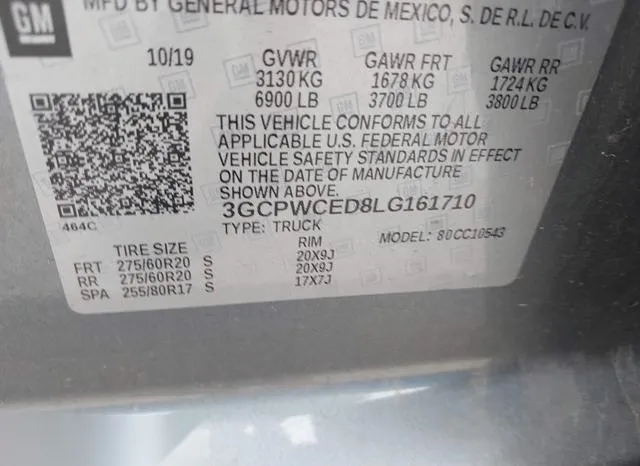 3GCPWCED8LG161710 2020 2020 Chevrolet Silverado 1500- 2Wd  S 9