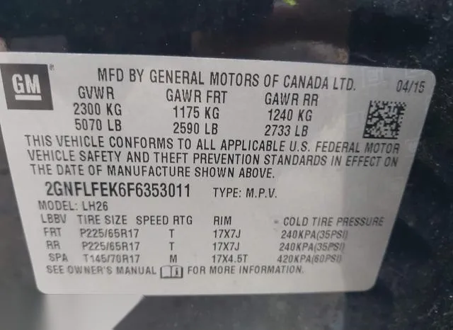 2GNFLFEK6F6353011 2015 2015 Chevrolet Equinox- 1LT 9