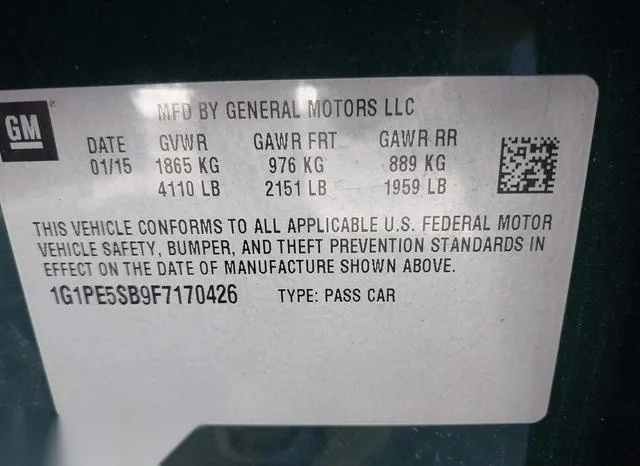 1G1PE5SB9F7170426 2015 2015 Chevrolet Cruze- 2Lt Auto 9