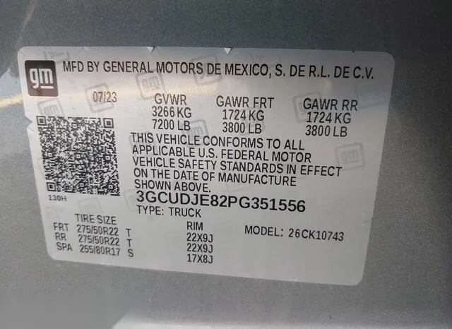 3GCUDJE82PG351556 2023 2023 Chevrolet Silverado 1500- 4Wd  S 9