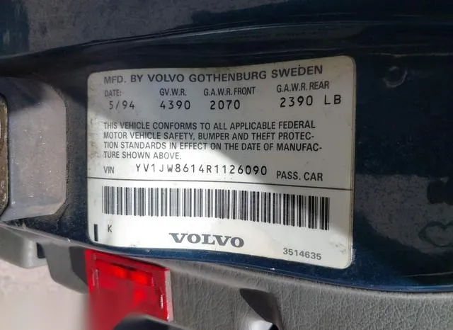 YV1JW8614R1126090 1994 1994 Volvo 940 9