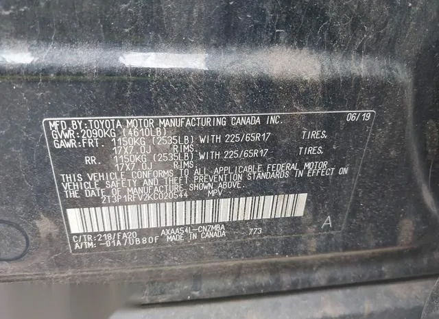 2T3P1RFV2KC020544 2019 2019 Toyota RAV4- Xle 9