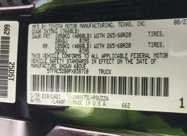 5TFNC5DB0PX038710 2023 2023 Toyota Tundra Hybrid- Platinum 9