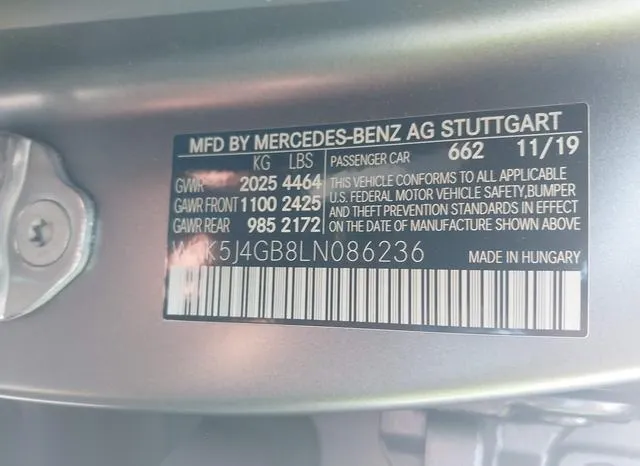 W1K5J4GB8LN086236 2020 2020 Mercedes-Benz CLA 250 9