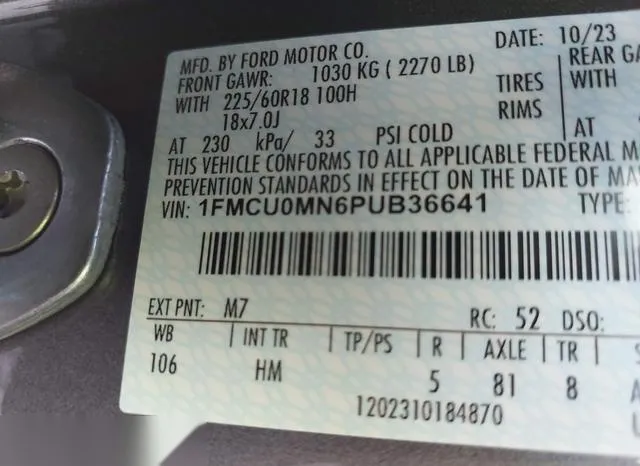 1FMCU0MN6PUB36641 2023 2023 Ford Escape- St-Line 9