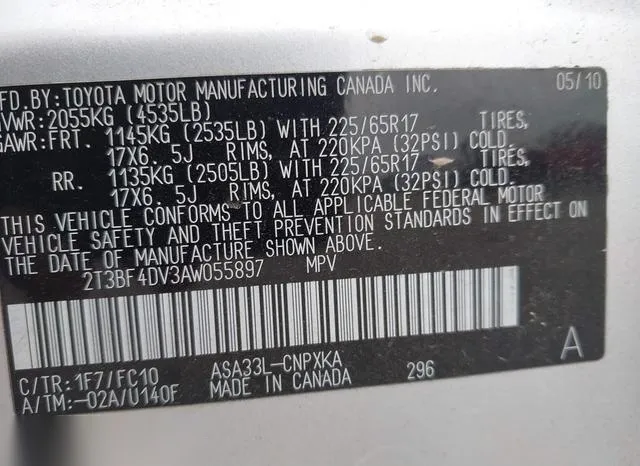 2T3BF4DV3AW055897 2010 2010 Toyota RAV4 9