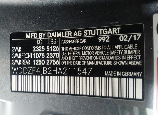 WDDZF4JB2HA211547 2017 2017 Mercedes-Benz E 300 9