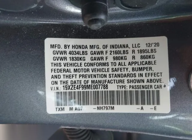 19XZE4F99ME007788 2021 2021 Honda Insight- Touring 9