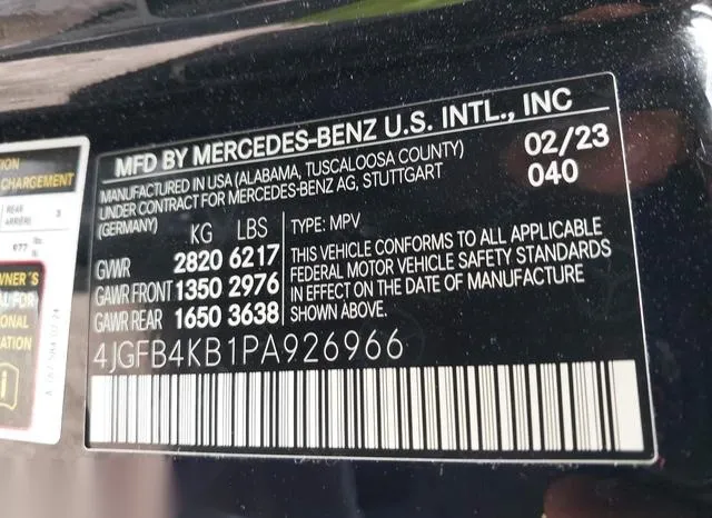 4JGFB4KB1PA926966 2023 2023 Mercedes-Benz GLE 350- 4Matic 9