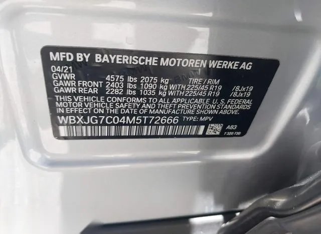 WBXJG7C04M5T72666 2021 2021 BMW X1- Sdrive28I 9