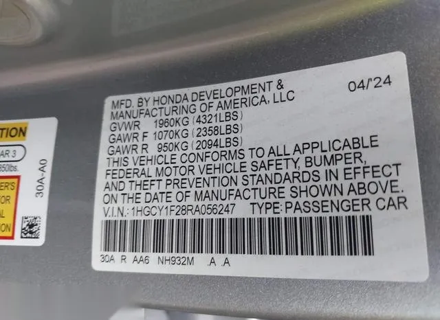 1HGCY1F28RA056247 2024 2024 Honda Accord- LX 9