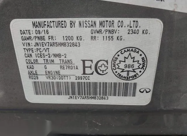 JN1EV7AR5HM832843 2017 2017 Infiniti Q50- 3-0T Premium/3-0T 9