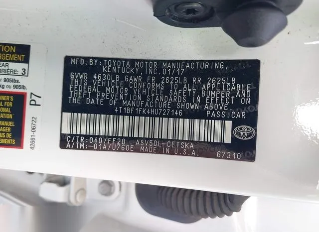 4T1BF1FK4HU727146 2017 2017 Toyota Camry- SE 9