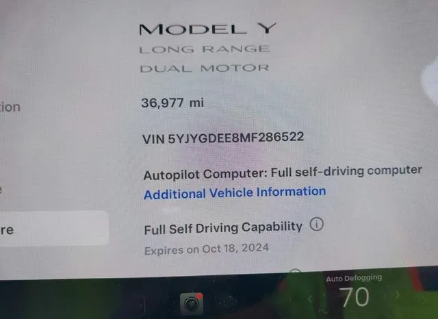 5YJYGDEE8MF286522 2021 2021 Tesla Model Y- Long Range Dual M 7