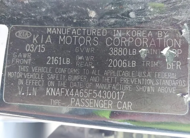 KNAFX4A65F5430017 2015 2015 KIA Forte- LX 9