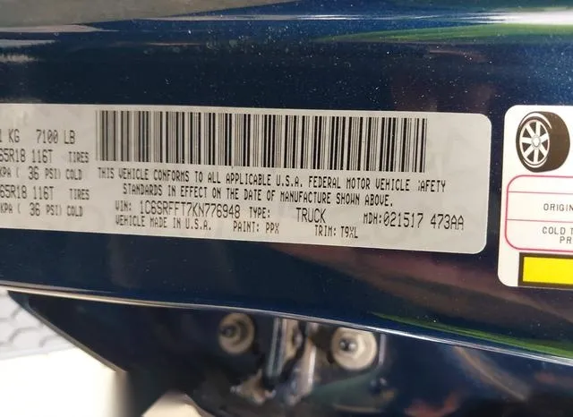 1C6SRFFT7KN776948 2019 2019 RAM 1500- Big Horn/Lone Star  4X 9