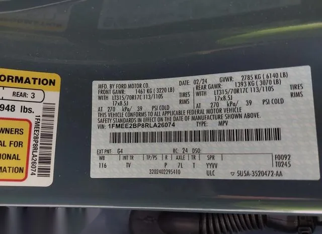 1FMEE2BP8RLA26074 2024 2024 Ford Bronco- Wildtrak 9