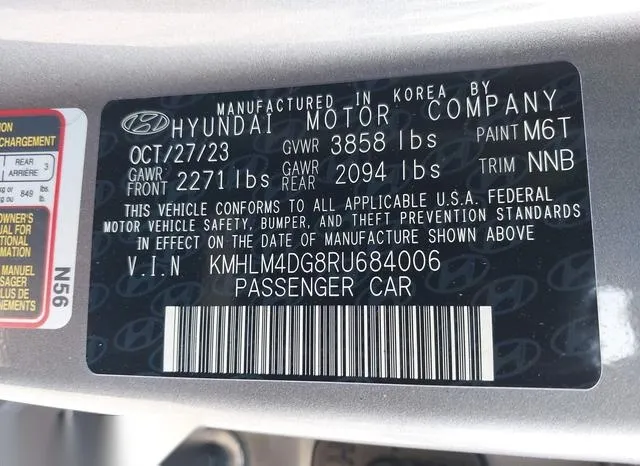 KMHLM4DG8RU684006 2024 2024 Hyundai Elantra- Sel 9