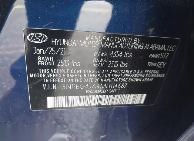 5NPEG4JA4MH114687 2021 2021 Hyundai Sonata- SE 9