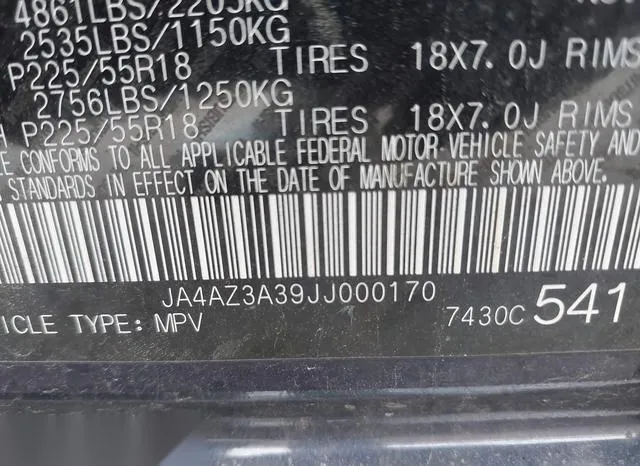 JA4AZ3A39JJ000170 2018 2018 Mitsubishi Outlander- Sel 9