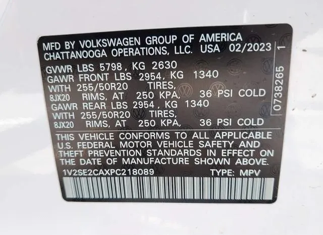 1V2SE2CAXPC218089 2023 2023 Volkswagen Atlas- Cross Sport 3 9