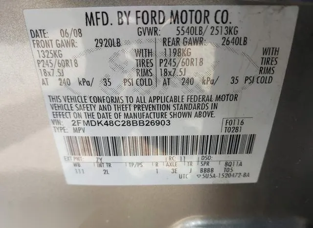 2FMDK48C28BB26903 2008 2008 Ford Edge- Sel 9