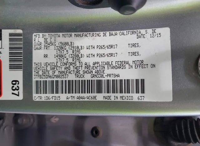 3TMBZ5DN6GM002537 2016 2016 Toyota Tacoma- SR5 9