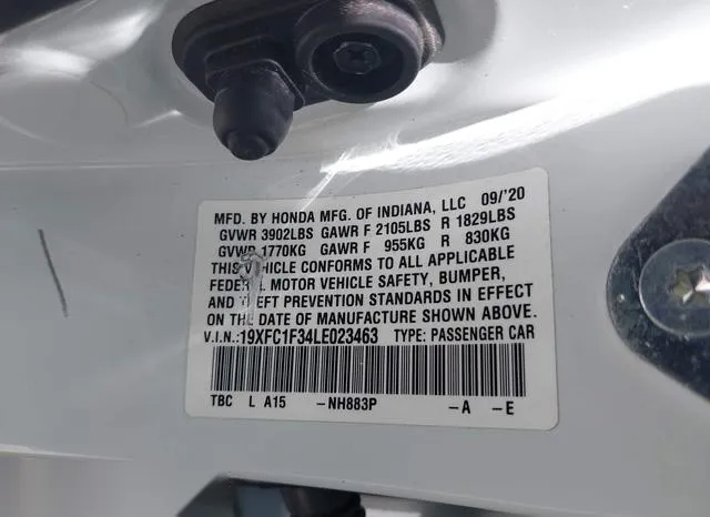 19XFC1F34LE023463 2020 2020 Honda Civic- EX 9