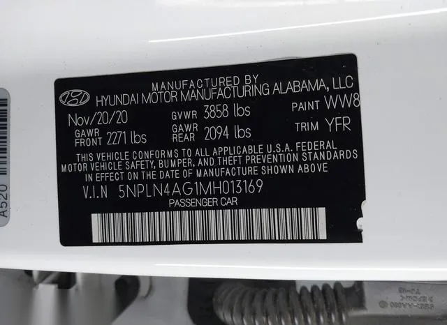 5NPLN4AG1MH013169 2021 2021 Hyundai Elantra- Sel 9