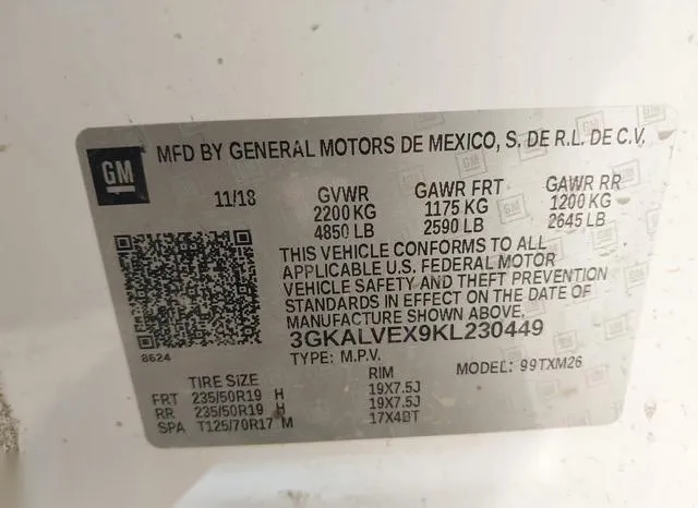 3GKALVEX9KL230449 2019 2019 GMC Terrain- Slt 9