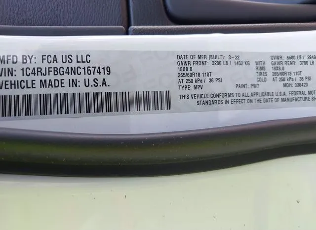 1C4RJFBG4NC167419 2022 2022 Jeep Grand Cherokee Wk- Limited 4X4 9