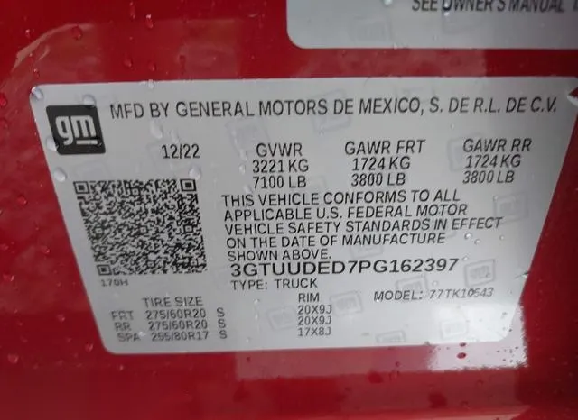 3GTUUDED7PG162397 2023 2023 GMC Sierra- 1500 Slt 9