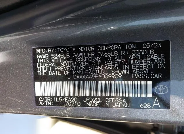 JTDAAAAA5PA009909 2023 2023 Toyota Mirai- Xle 9