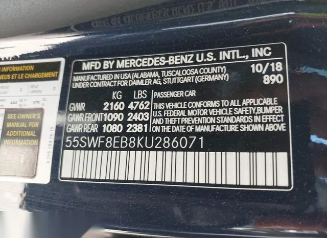 55SWF8EB8KU286071 2019 2019 Mercedes-Benz C 300- 4Matic 9