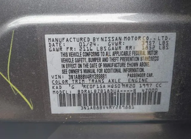 3N1AB8BV4RY289881 2024 2024 Nissan Sentra- S Xtronic Cvt 9