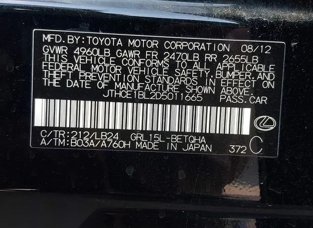 JTHCE1BL2D5011665 2013 2013 Lexus GS- 350 9