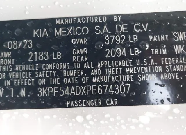 3KPF54ADXPE674307 2023 2023 KIA Forte- Gt-Line 9